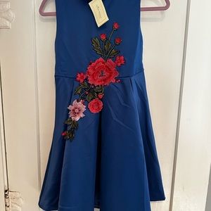NWT size 10 Trish Scully Child formal holiday party dress vibrant royal blue